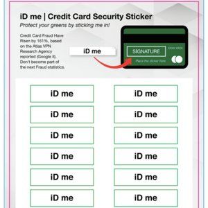 iD Me, Credit CardSecurity Sticker